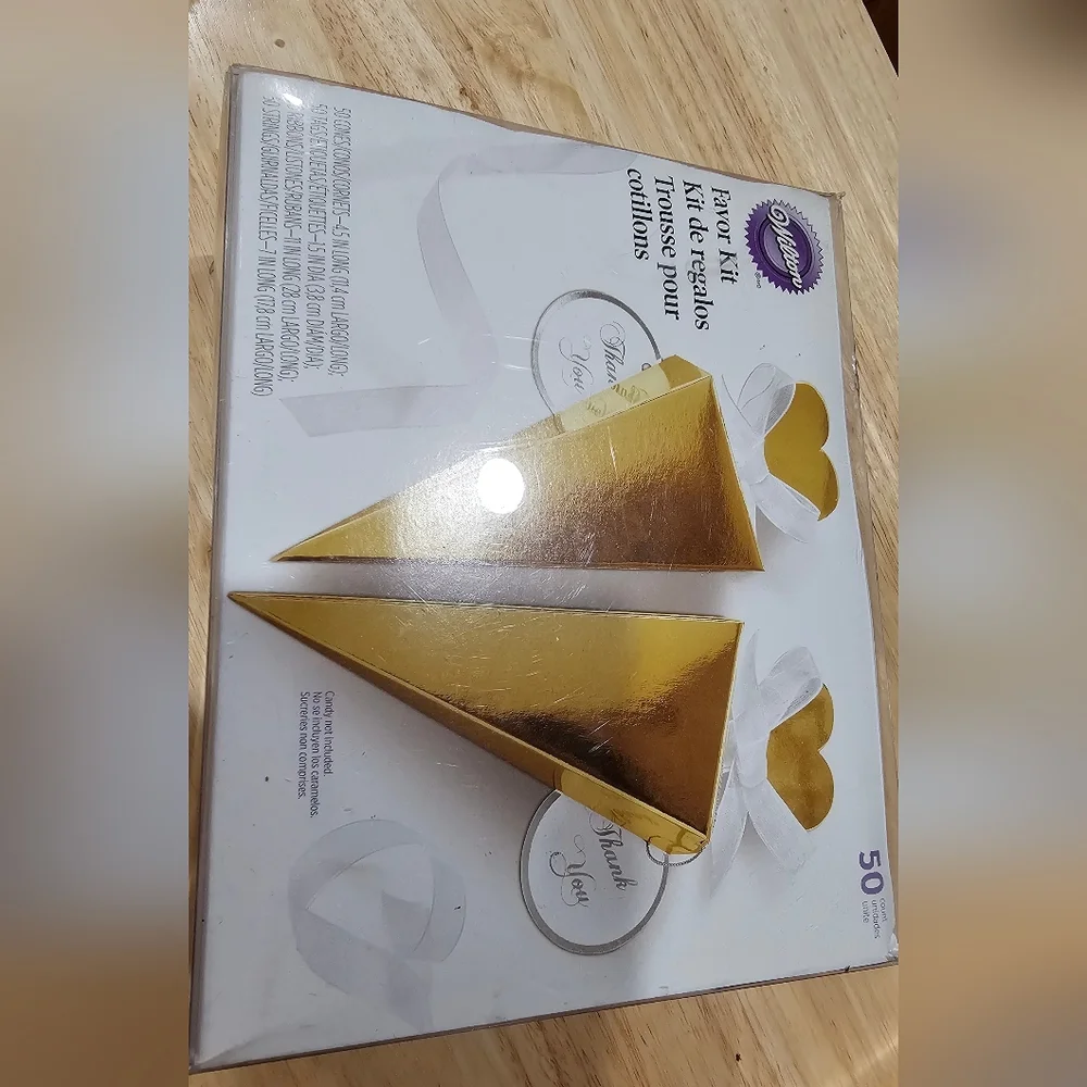 Wilton Gold Cone Favor Two Boxes Of 50 Each New In Box